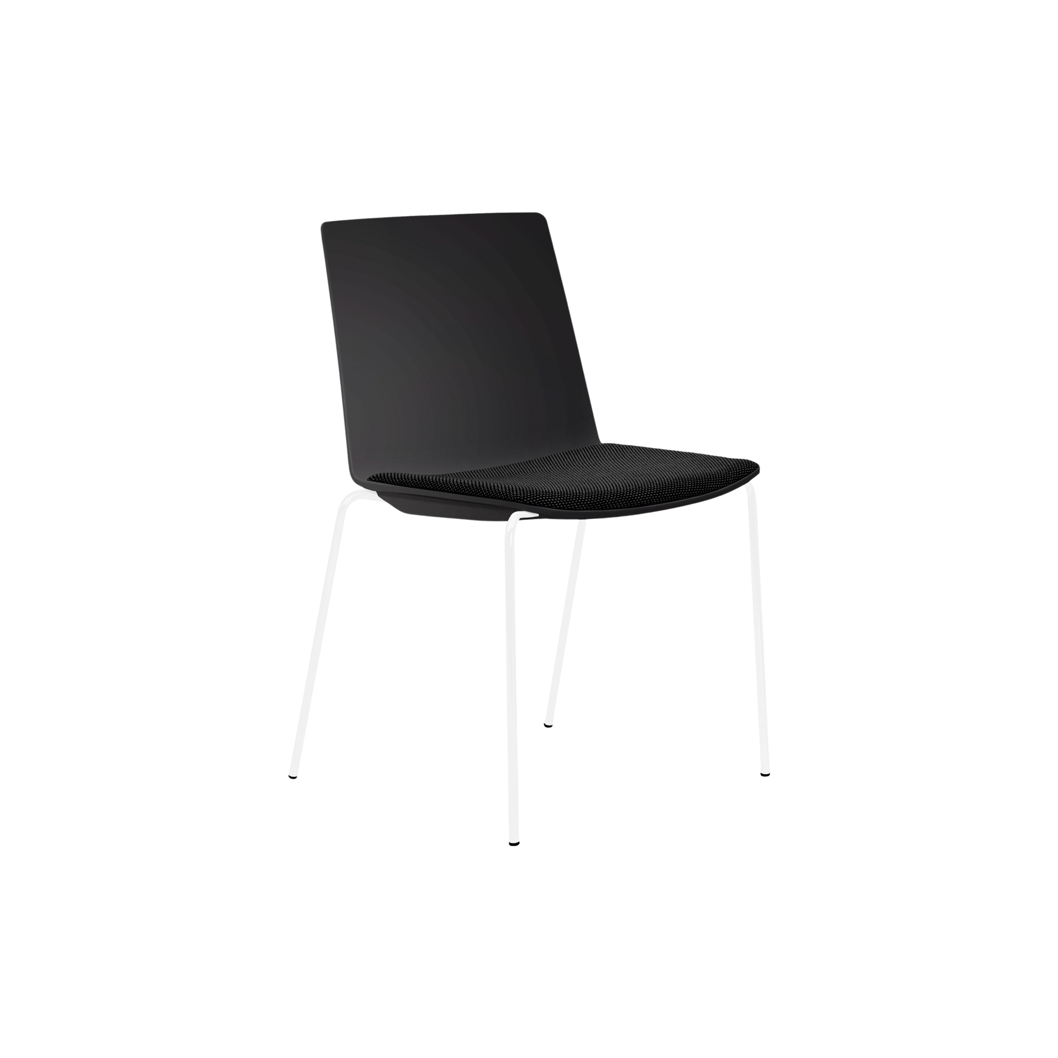 Jubel 4-Leg White Frame Black Shell Seat Pad