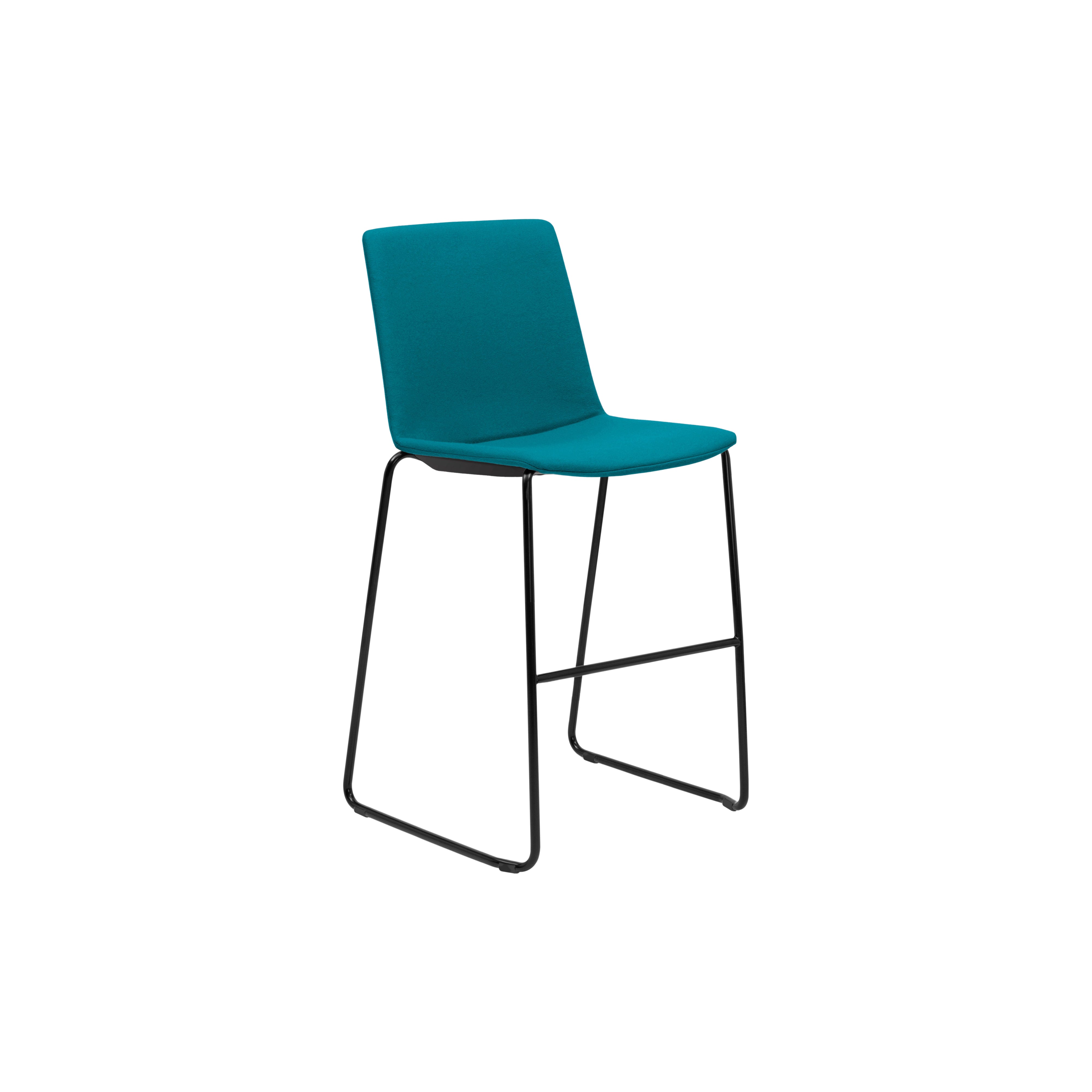 Jubel Stool 66 Black Sled Upholstered