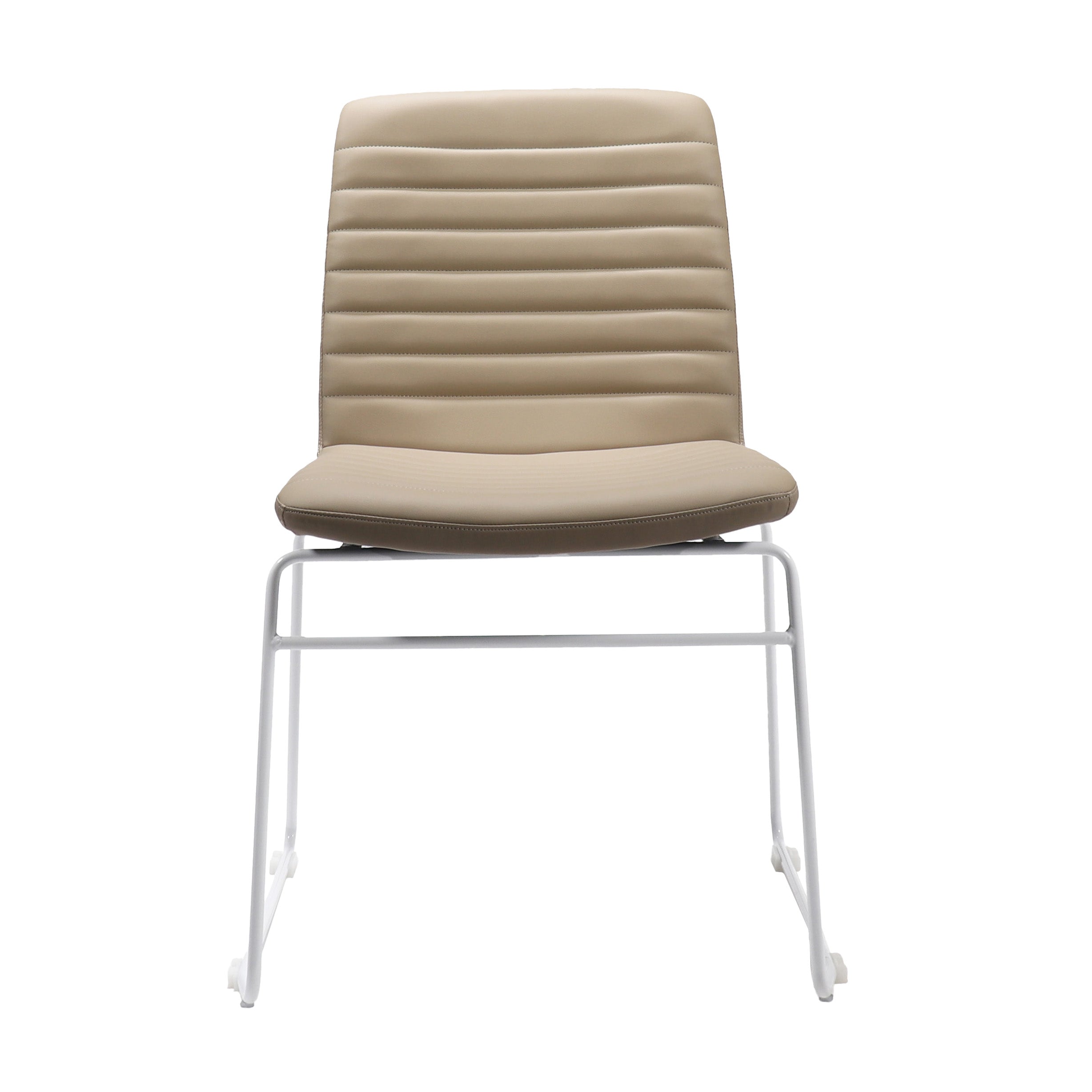 Pixel Sled Base Chair - Almond/White