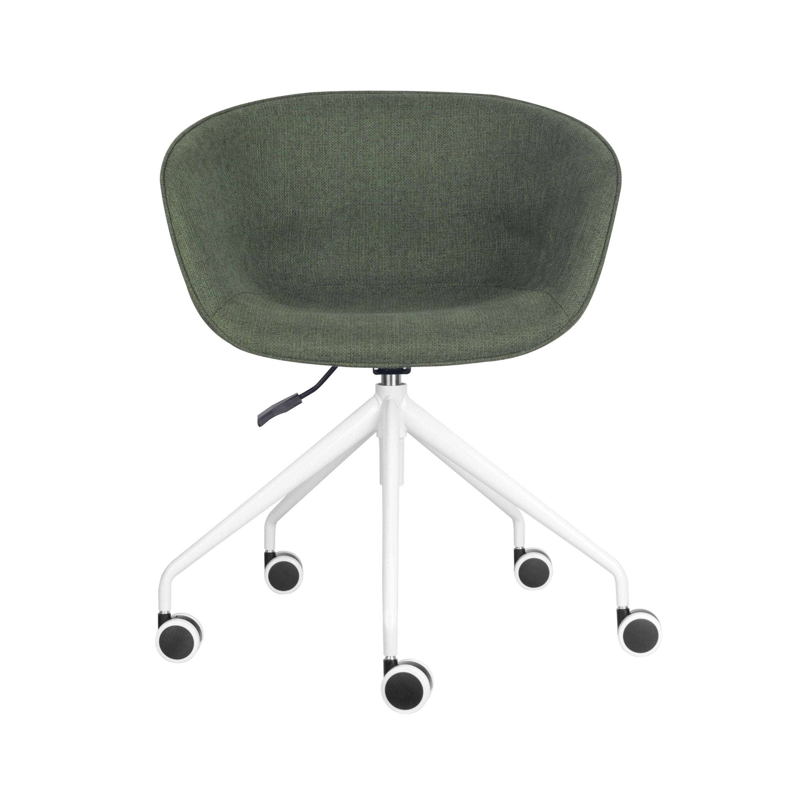 Pixel Tub Chair On 5 Star Base - Olive Fabric/White