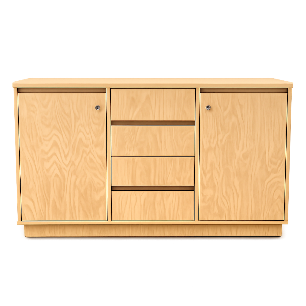 Raw Birchply Credenza