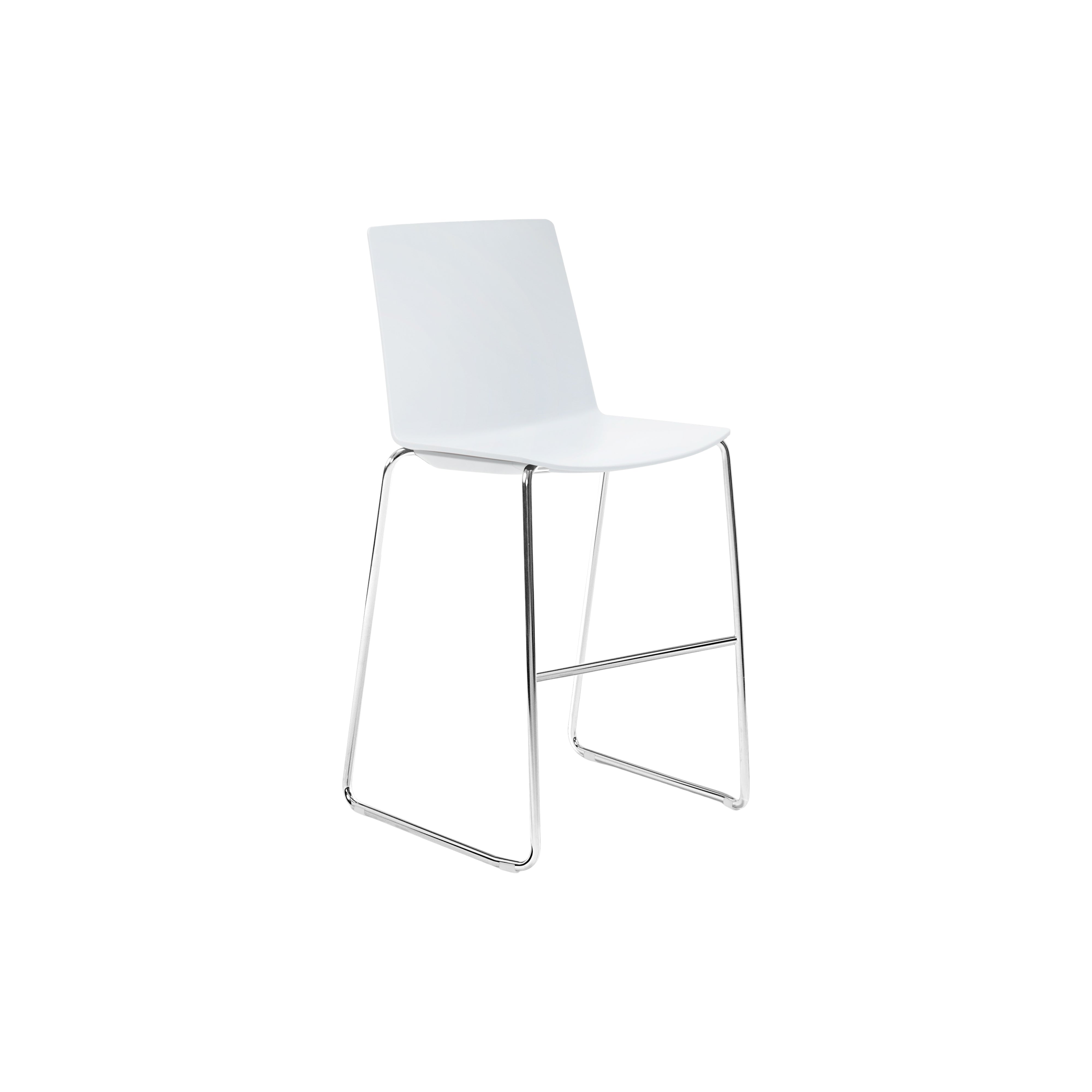 Jubel Stool 66 Chrome Sled White Shell