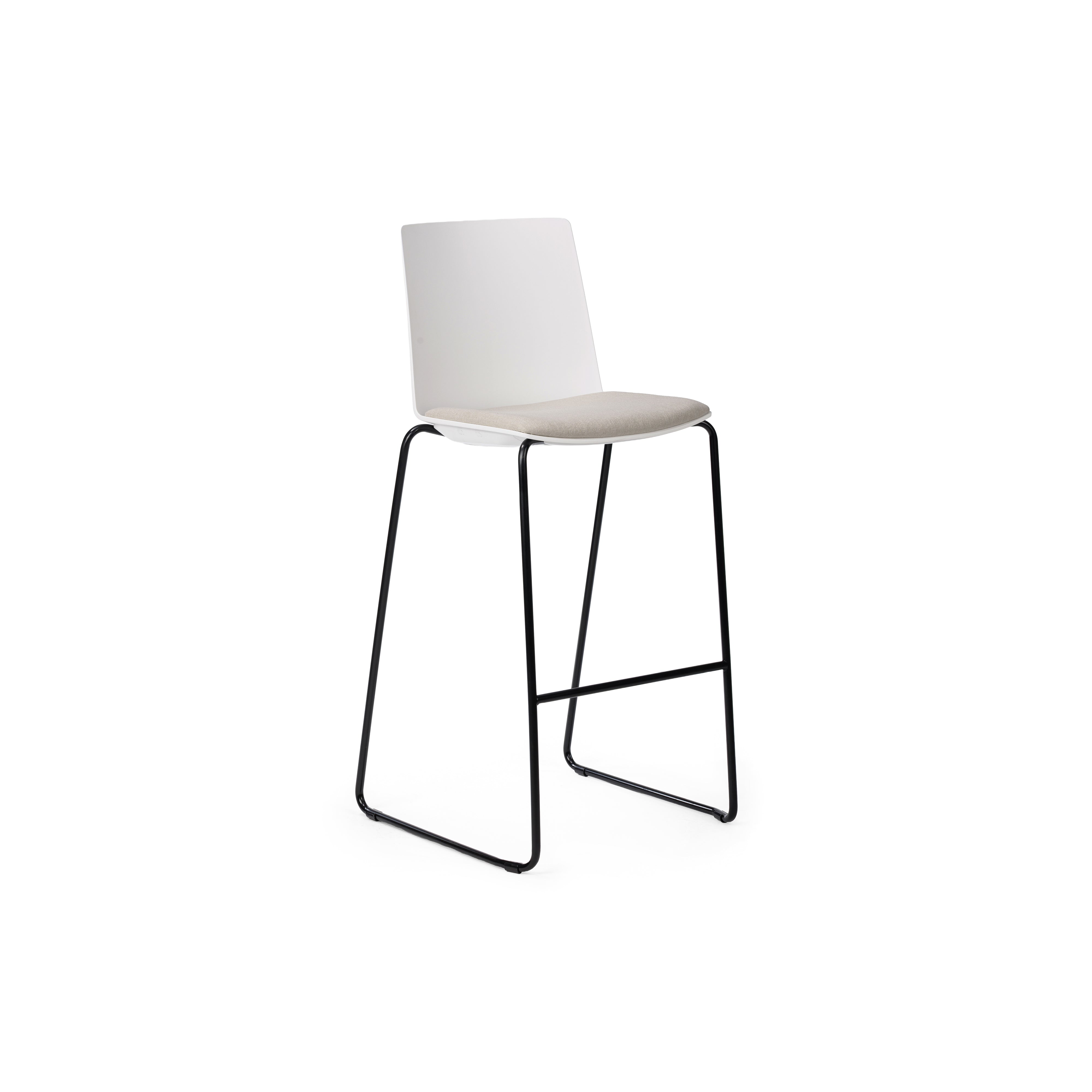 Jubel Stool 76 Black Sled White Shell Seat Pad