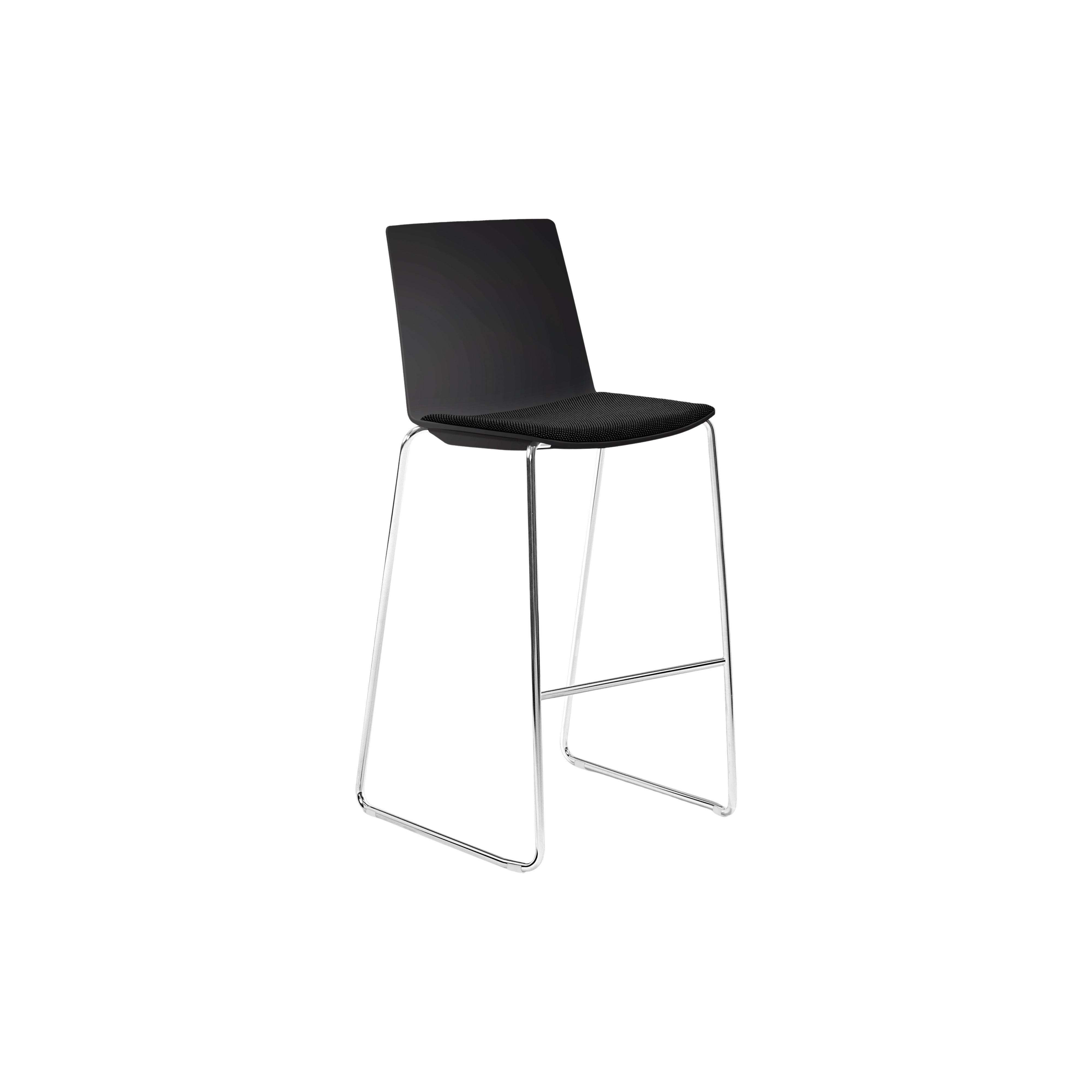 Jubel Stool 76 Chrome Sled Black Shell Seat Pad