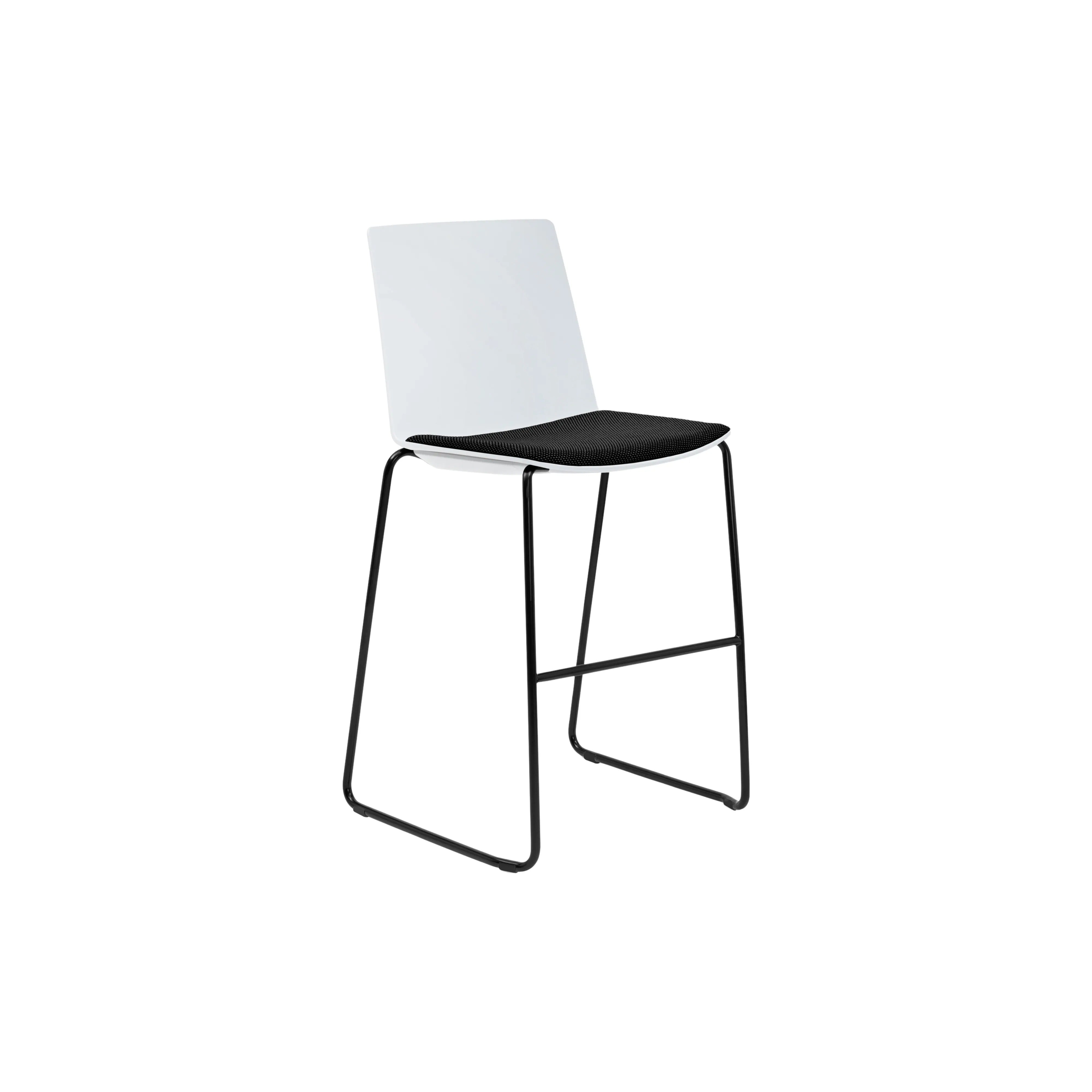 Jubel Stool 66 Black Sled White Shell Seat Pad