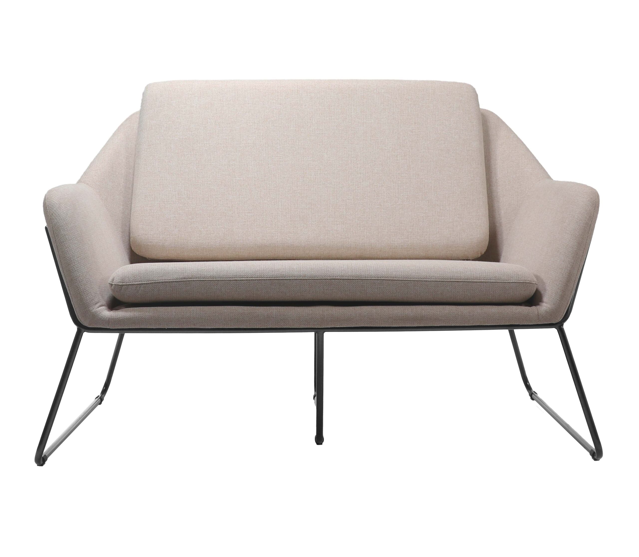 Cardinal Two Seater Arm Chair - Stone 102 Fabric