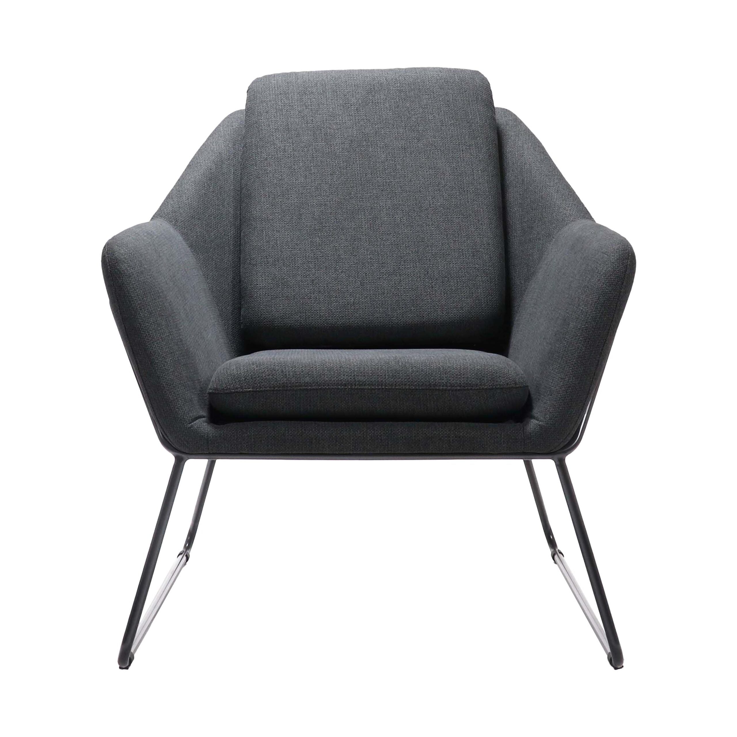 Cardinal Single Seater Arm Chair - Charcoal 457 Fabric