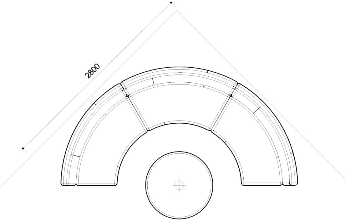 Yarning circle  high back ( Quiet round )