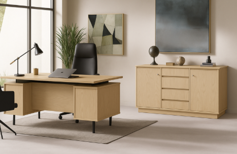 Raw Birchply Credenza