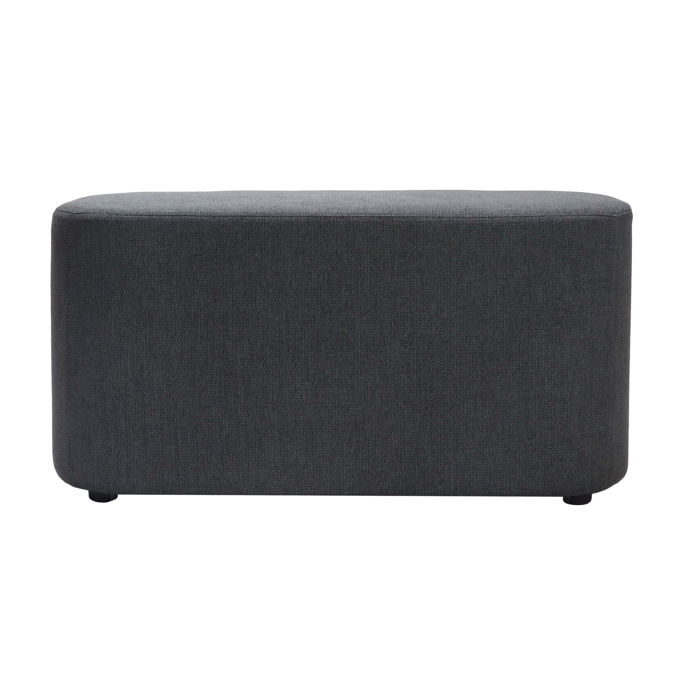 Kali Rectangle Ottoman - Charcoal 457 Fabric